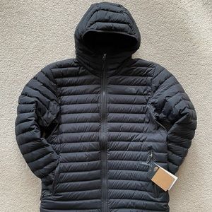 The North Face Men’s Stretch Down Hoodie Puffer Coat, Large, Slim Fit, TNF Black